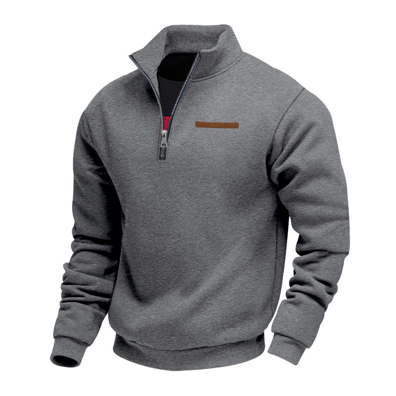 Herren modischer Kapuzenpullover mit halbem Reißverschluss und hochwertigen Details Drune