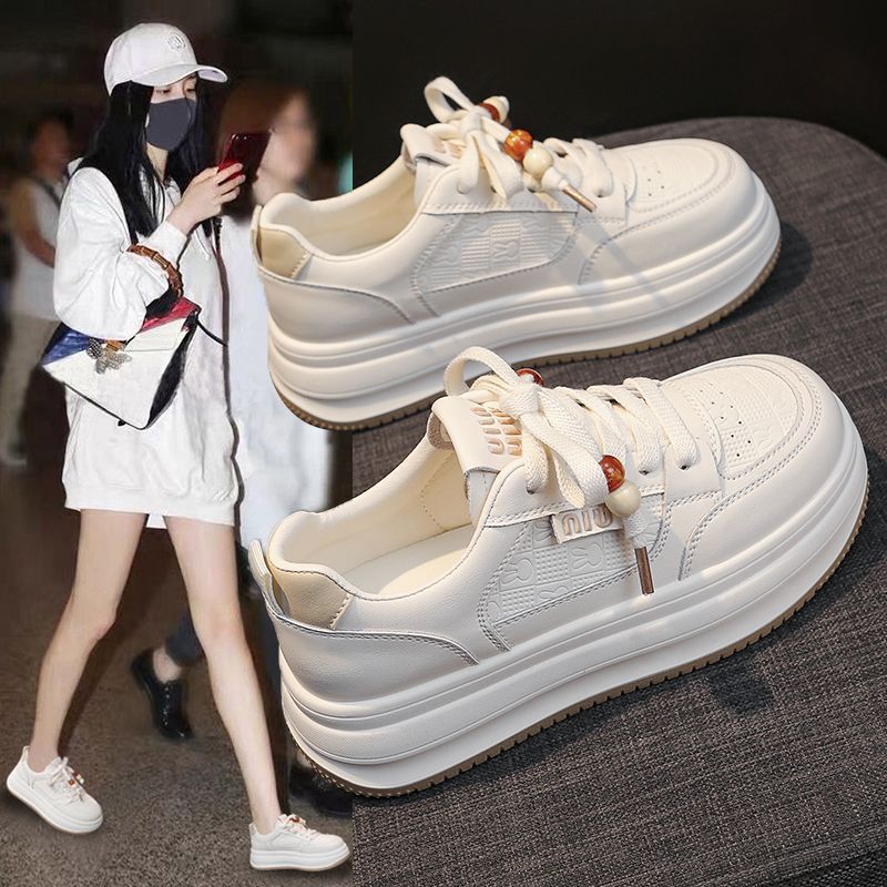Damen Modische Sneakers mit elastischen Schnürsenkeln und dämpfender Sohle Drune