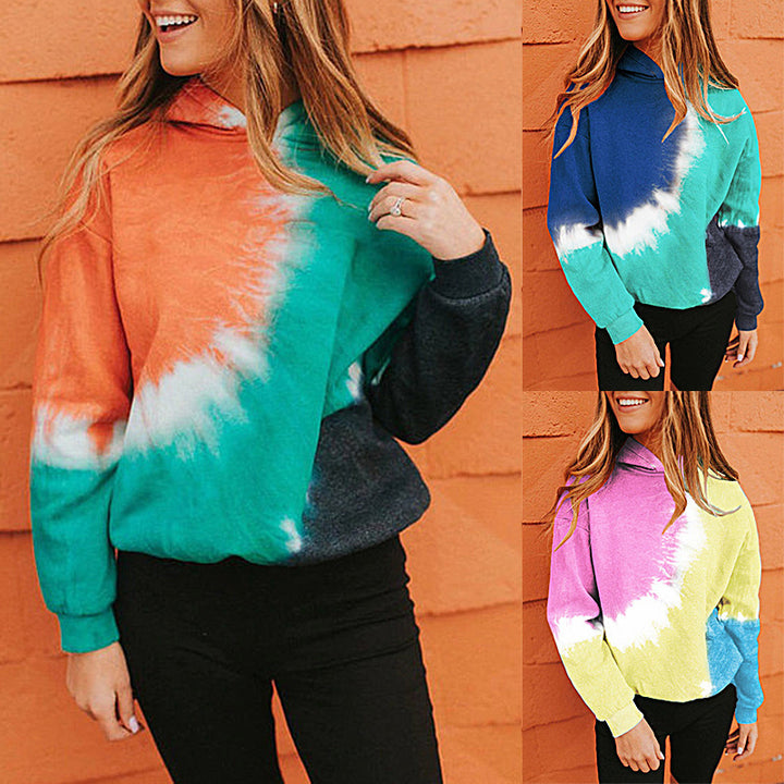Damen lässiger Kapuzenpullover im auffälligen Batik-Design Drune