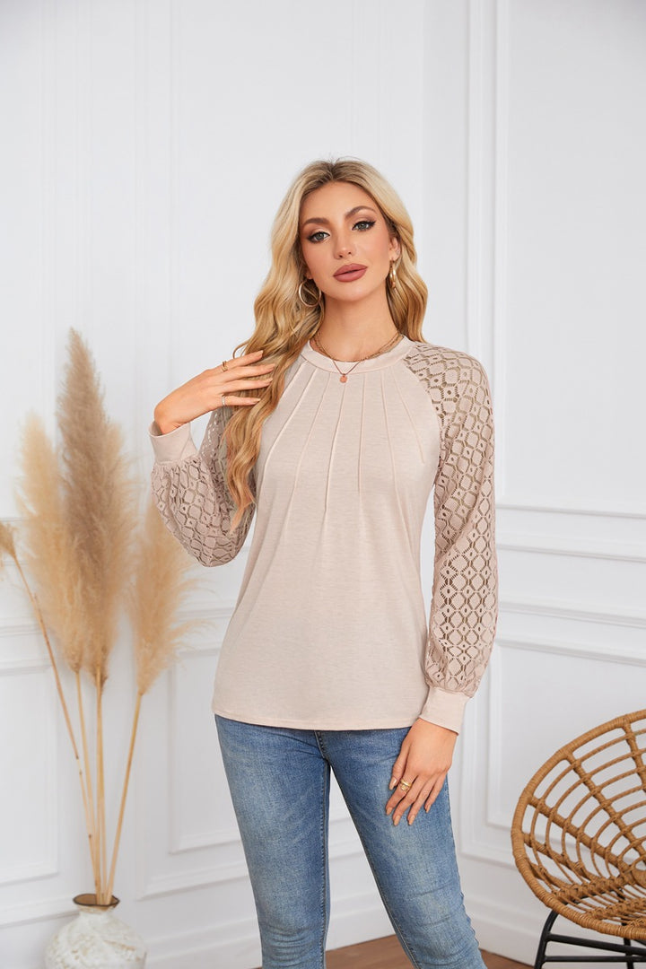 Damen Elegantes und atmungsaktives Oberteil mit Spitze Drune