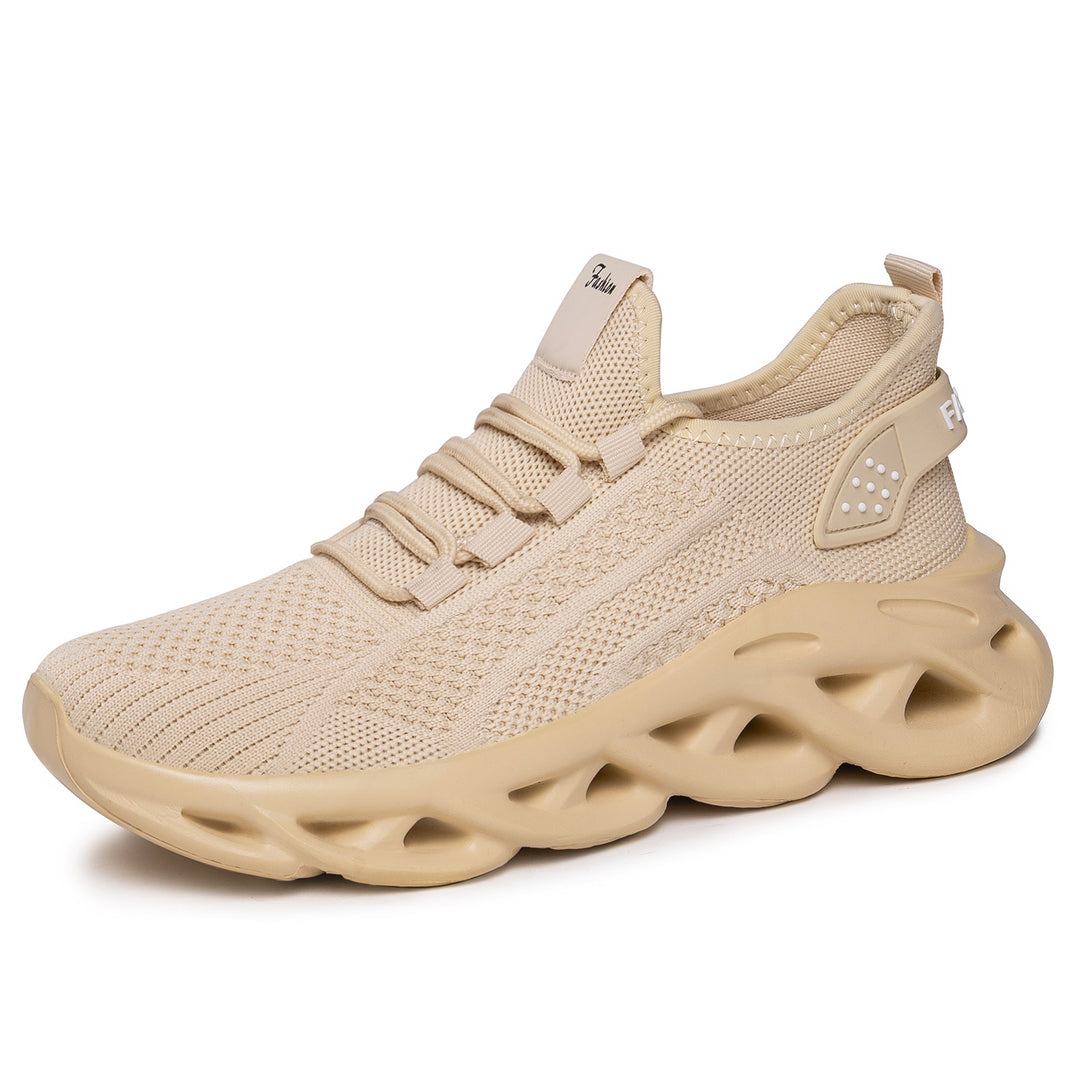 Damen nan atmungsaktive Strick-Fit Laufsneaker mit skulpturaler Luftkanal-Plateausohle Drune