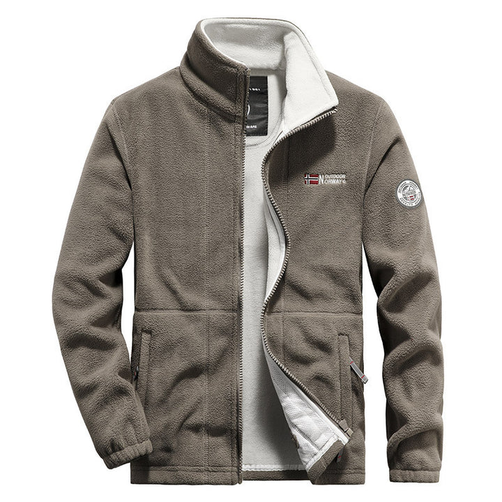Herren nan hochwertige Microfleece-Outdoorjacke mit Stehkragen, durchgehendem Reißverschluss und isolierendem Fleece-Innenfutter Drune