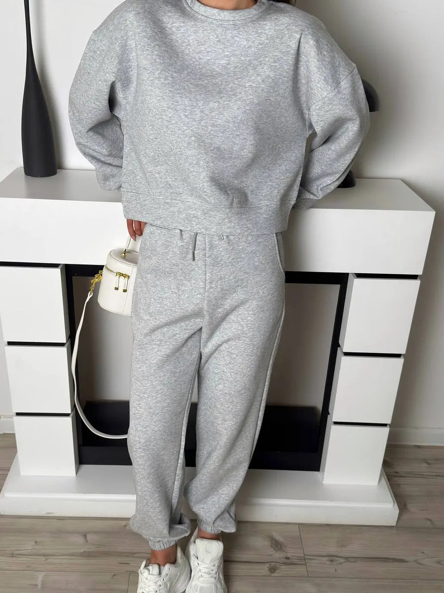 Damen Komfortables Sweatset mit lässiger Passform und hohen Bündchen Drune