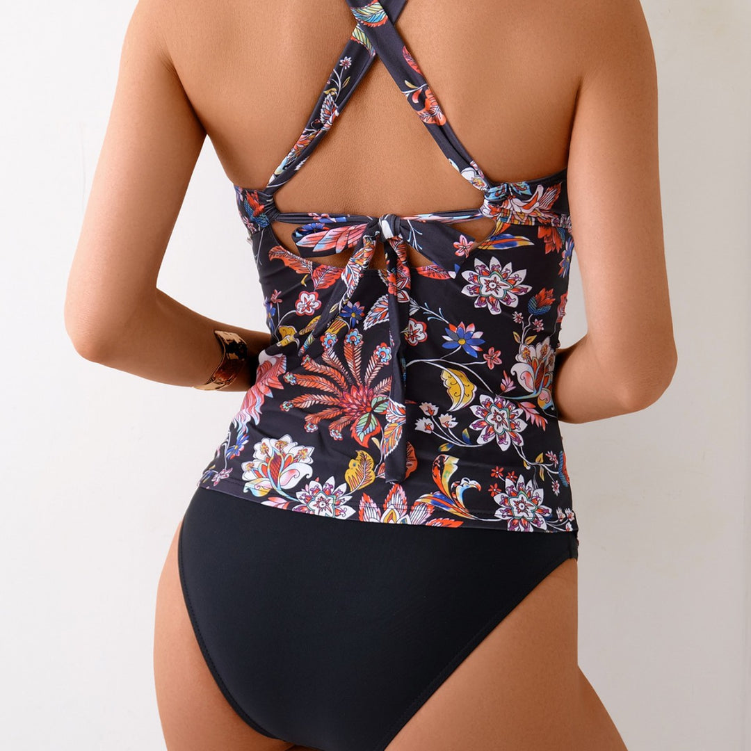 Damen Freizeitabzeichen Tankini mit dekorativen Cut-Outs Drune