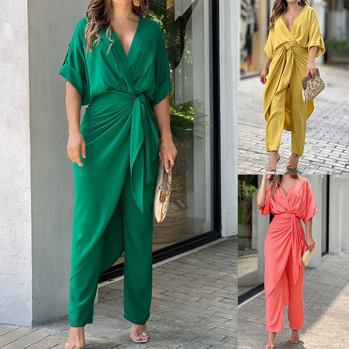 Damen Wickel-Jumpsuit mit elegantem Schnitt und lässigem Flair Drune