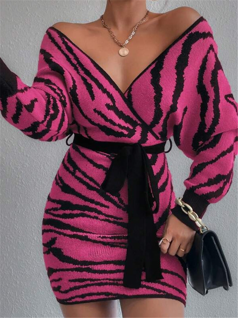 Damen Strickkleid im angesagten Zebramuster Drune