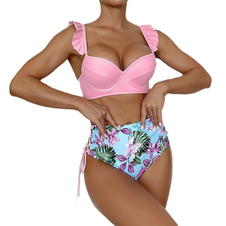 Damen Hochtailliertes Bikini-Set mit elegantem Rüschendesign Drune