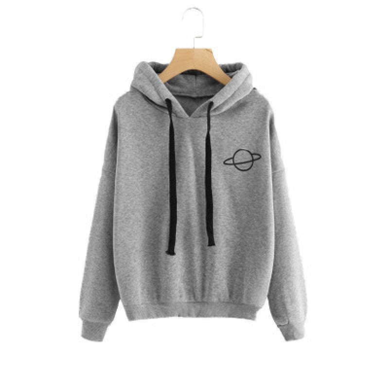 Damen Bequemer Kapuzenpullover mit planetarischem Motiv Drune