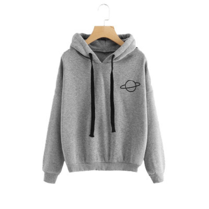 Damen Bequemer Kapuzenpullover mit planetarischem Motiv Drune