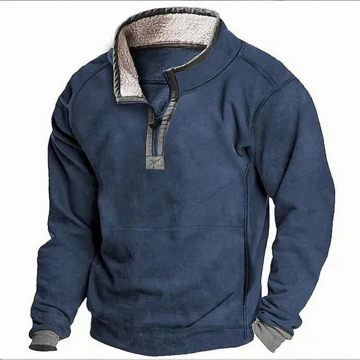 Herren Fleecesweater mit hochgeschlossenem Kragen und praktischem Reißverschluss Drune
