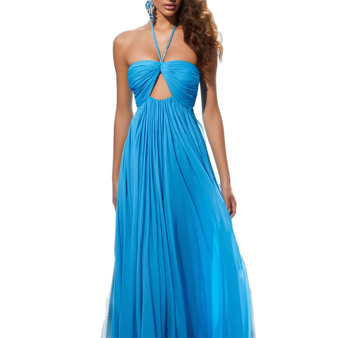 Damen Maxi-Party-Kleid mit schickem Halterneck und verführerischem Cut-Out Drune