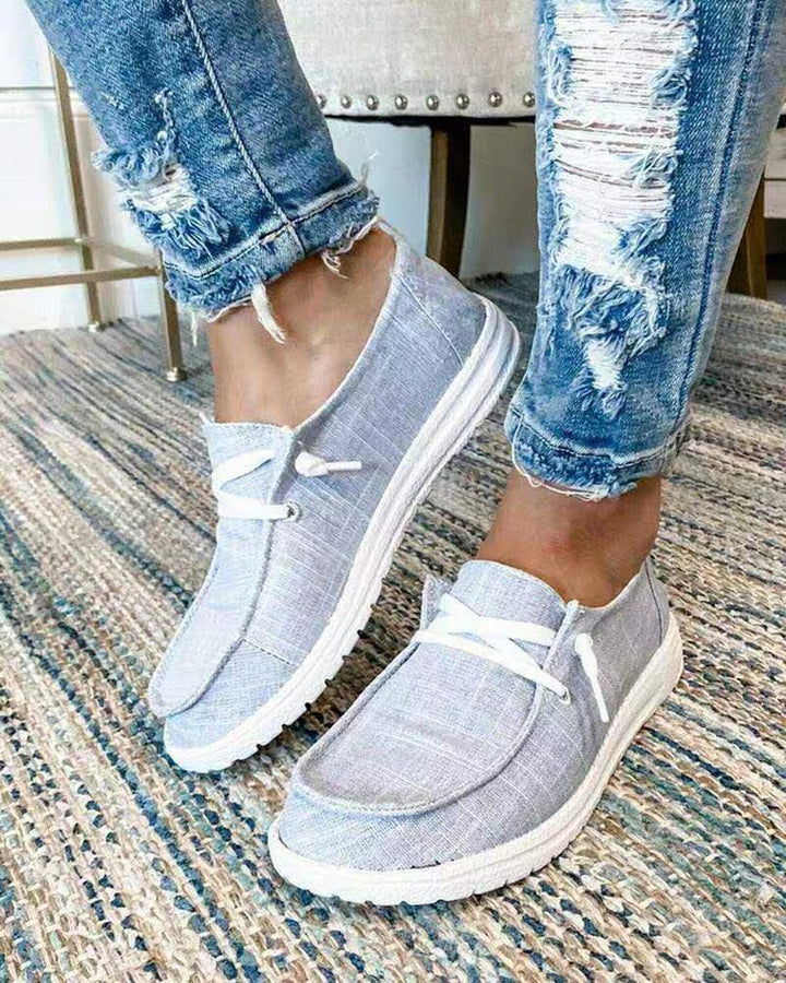 Damen Freizeit-Slip-On Schuhe mit elastischen Schnürdetails und rutschfester Sohle Drune