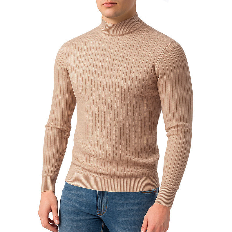 Herren modischer Rollkragenpullover mit strukturierter Oberfläche Drune