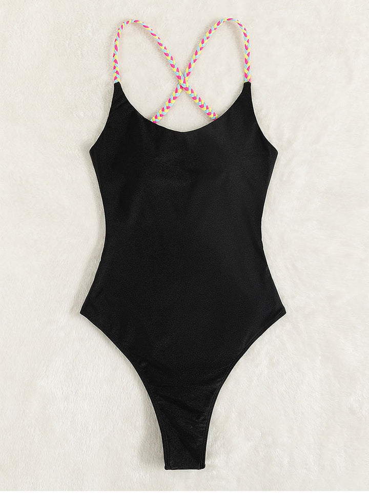 Damen eleganter Einteiler Badeanzug mit verstellbaren Trägern Drune