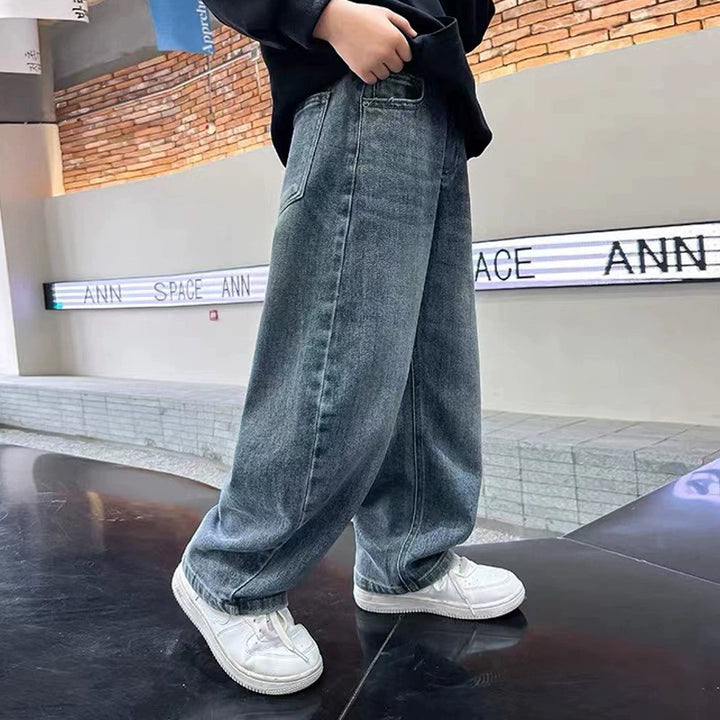 Damen weite Denim-Jeans mit modernem Schnitt und tiefen Taschen Drune