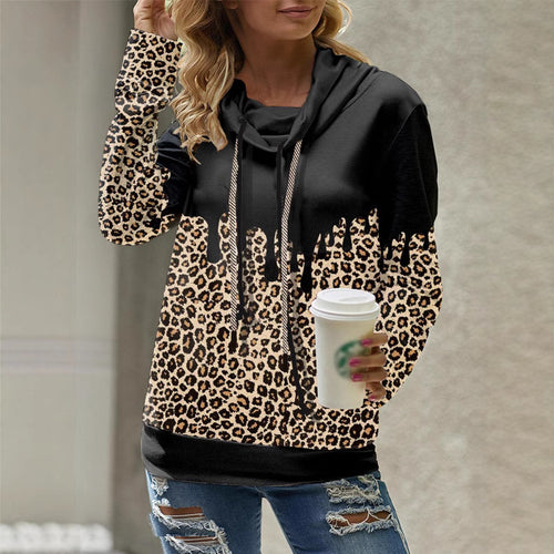 Damen Kapuzenpullover mit trendigem Animal-Print und lässigem Schnitt Drune