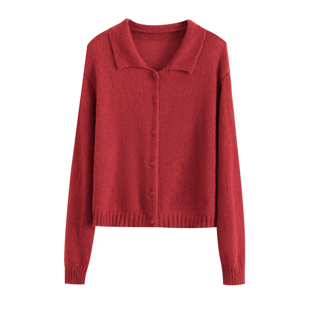 Damen modische Strickjacke mit eleganter Knopfleiste Drune