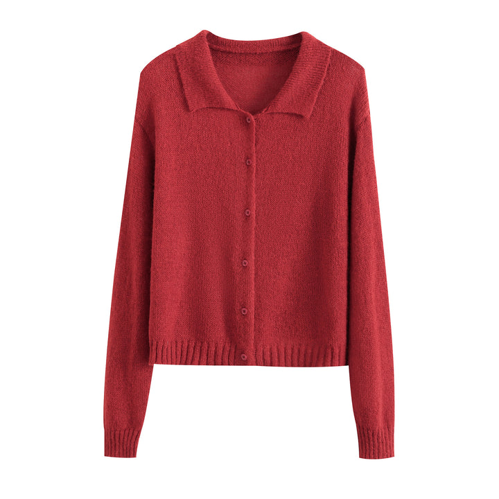 Damen modische Strickjacke mit eleganter Knopfleiste Drune