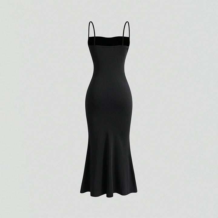 Damen Maxikleid mit eleganten Raffungen und schulterfreien Trägern Drune