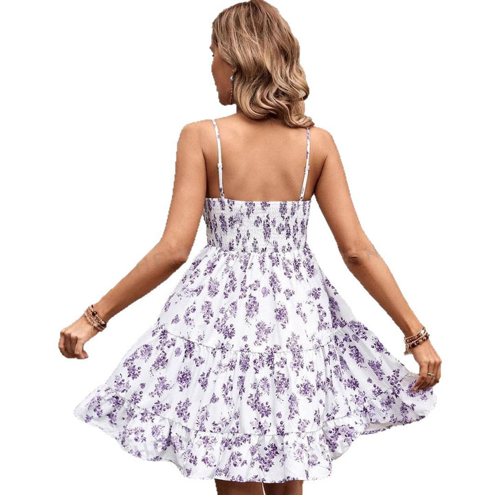 Damen luftiges Sommerkleid mit modischen Rüschendetails Drune