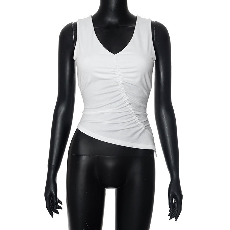 Damen figurbetontes Top mit Rüschendetails Drune