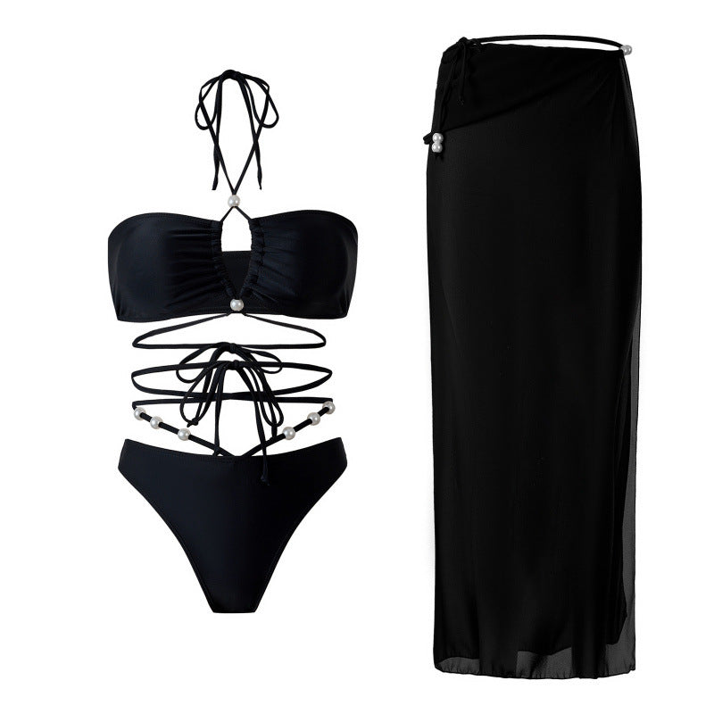 Damen Bikini-Set mit modischem Cut-Out-Design und elegantem Wickelrock Drune