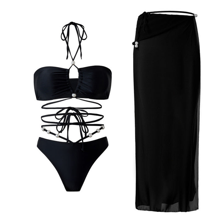 Damen Bikini-Set mit modischem Cut-Out-Design und elegantem Wickelrock Drune