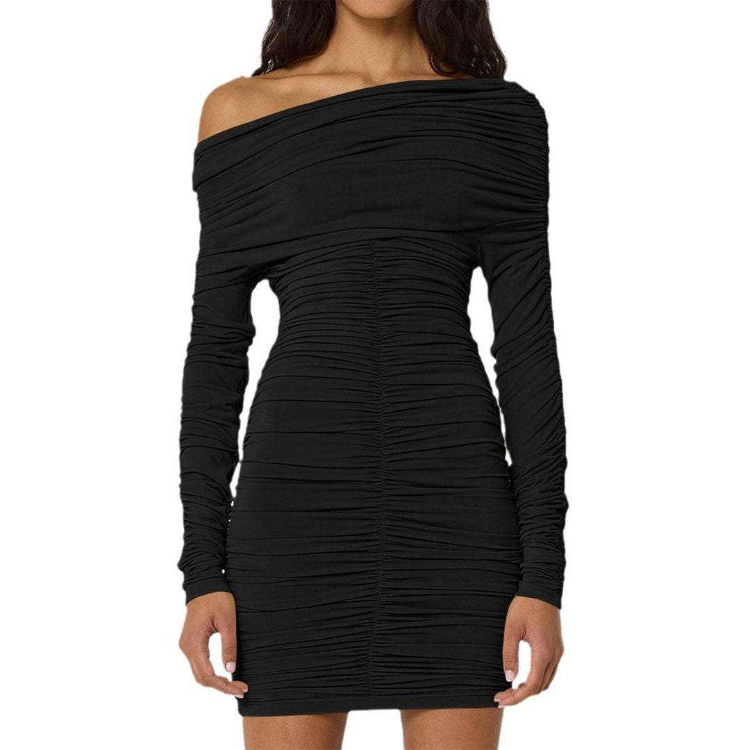 Damen Off-Shoulder Minikleid mit raffinierten Rüschendetails Drune