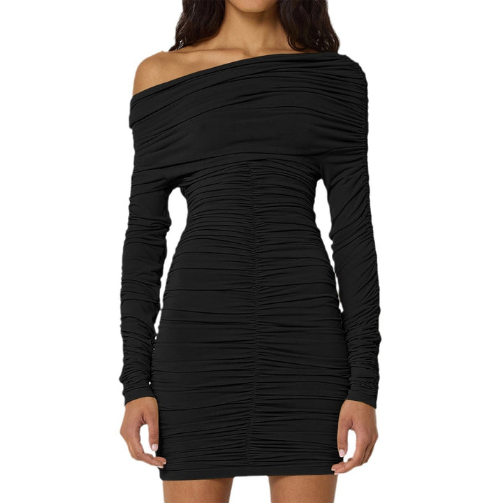 Damen Off-Shoulder Minikleid mit raffinierten Rüschendetails Drune