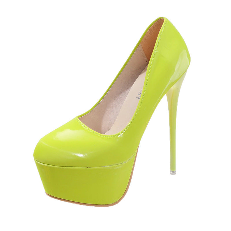 Damen Plateau-Pumps mit glänzendem Obermaterial und hohem Stiletto-Absatz Drune