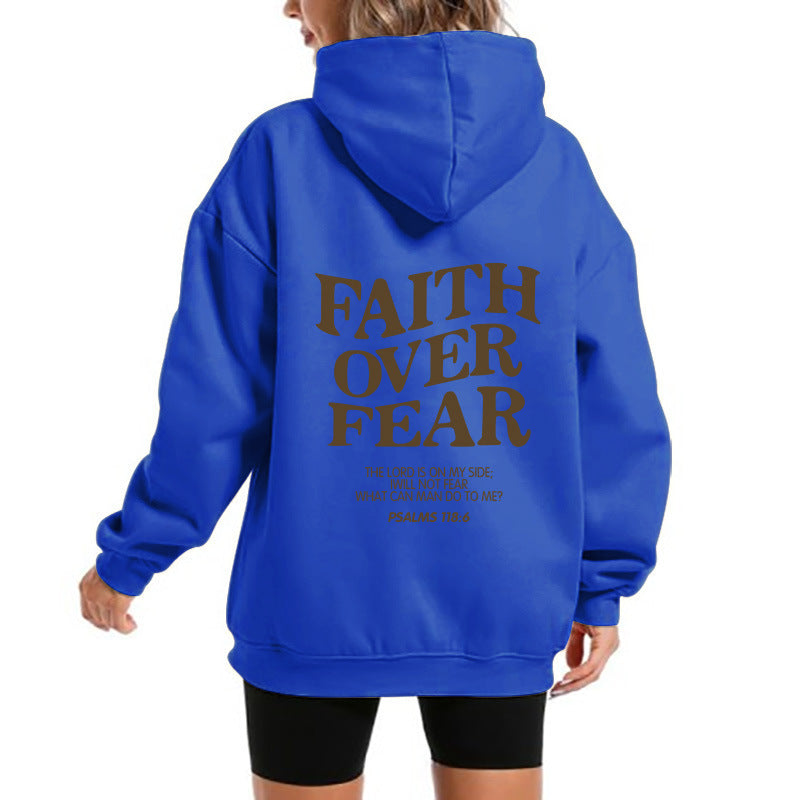 Damen Kapuzensweater mit motivierendem Schriftzug und bequemem Schnitt Drune