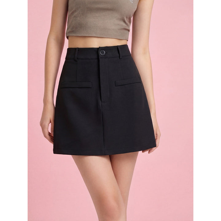 Damen Modischer Minirock mit eleganter Schnittführung und praktischen Taschen Drune