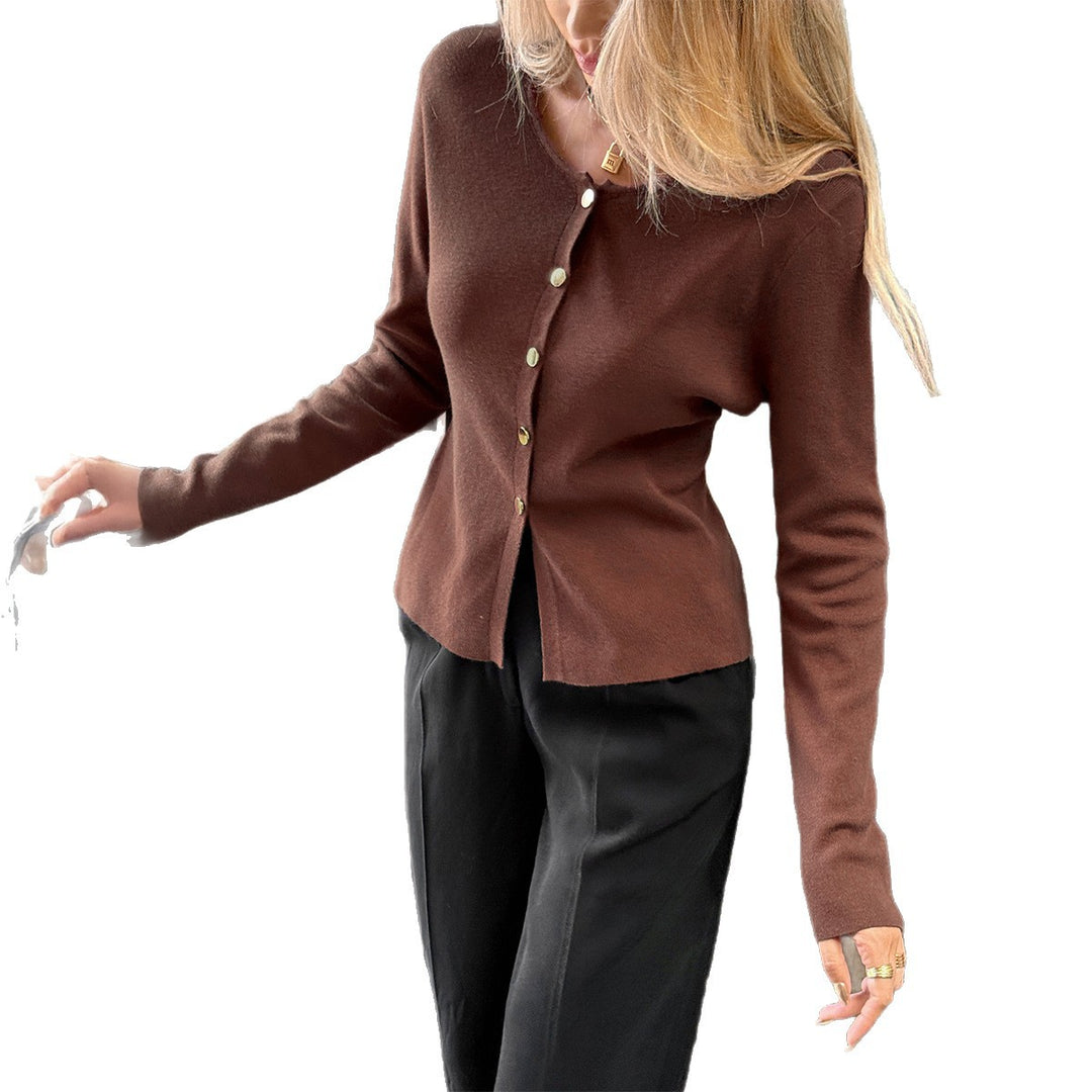 Damen Feiner Cardigan mit Knopfdetails Drune