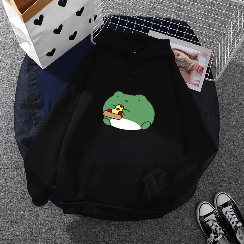 Damen Kuscheliger Hoodie mit einzigartigem Froschdesign Drune