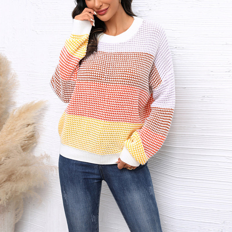 Drune | Strickpullover mit Breitem Muster Acryl Weich und Bunt