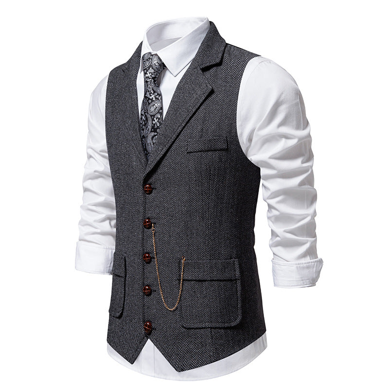 Herren elegante Weste im klassischen Hahnentrittmuster Drune