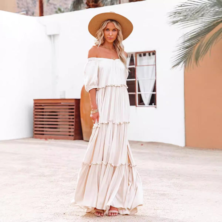 Damen Maxikleid mit romantischen Volants Drune