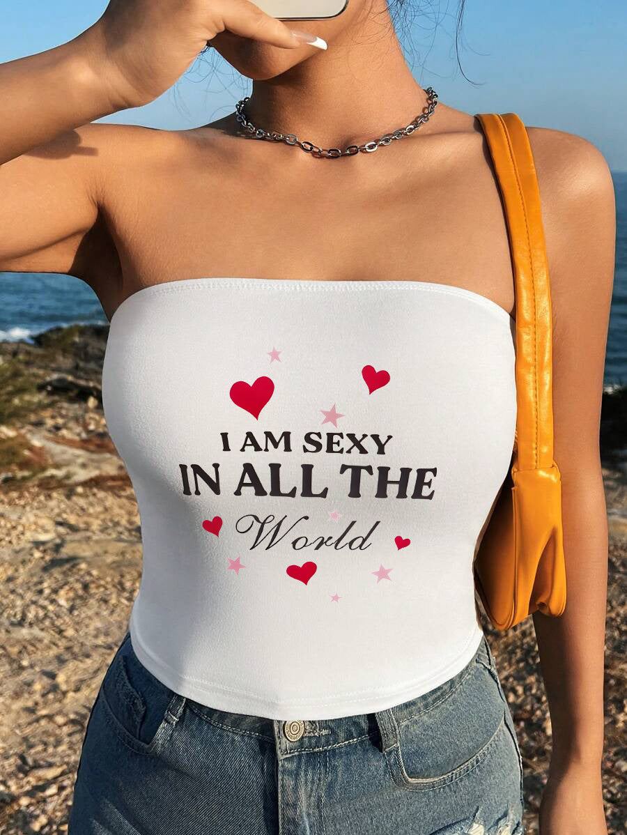 Damen Bandeau-Top mit maritimen Motiv und elastischem Material Drune