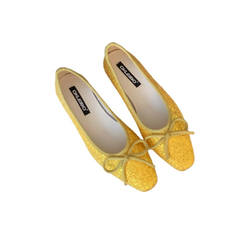 Damen Glitzernde Ballerinas mit eleganter Schleife und komfortabler Innensohle Drune