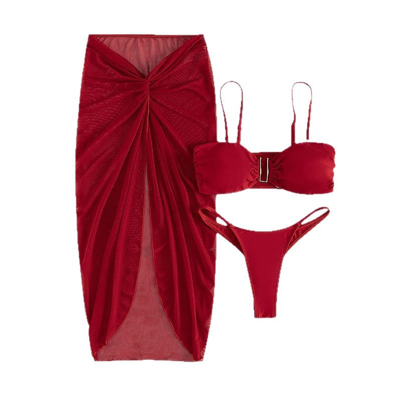 Damen Stilvolles Bikini-Set mit Drapierung Drune