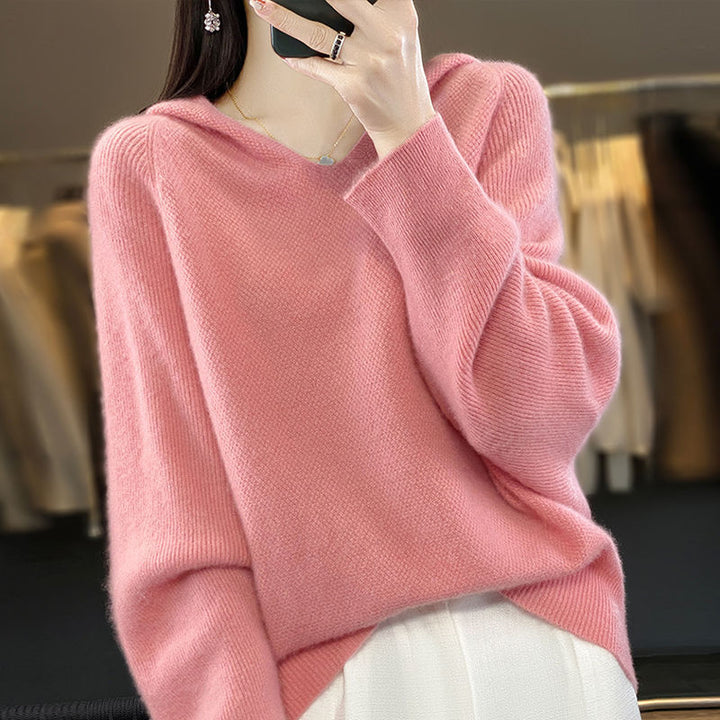 Damen V-Ausschnitt Pullover aus weichem Material Drune