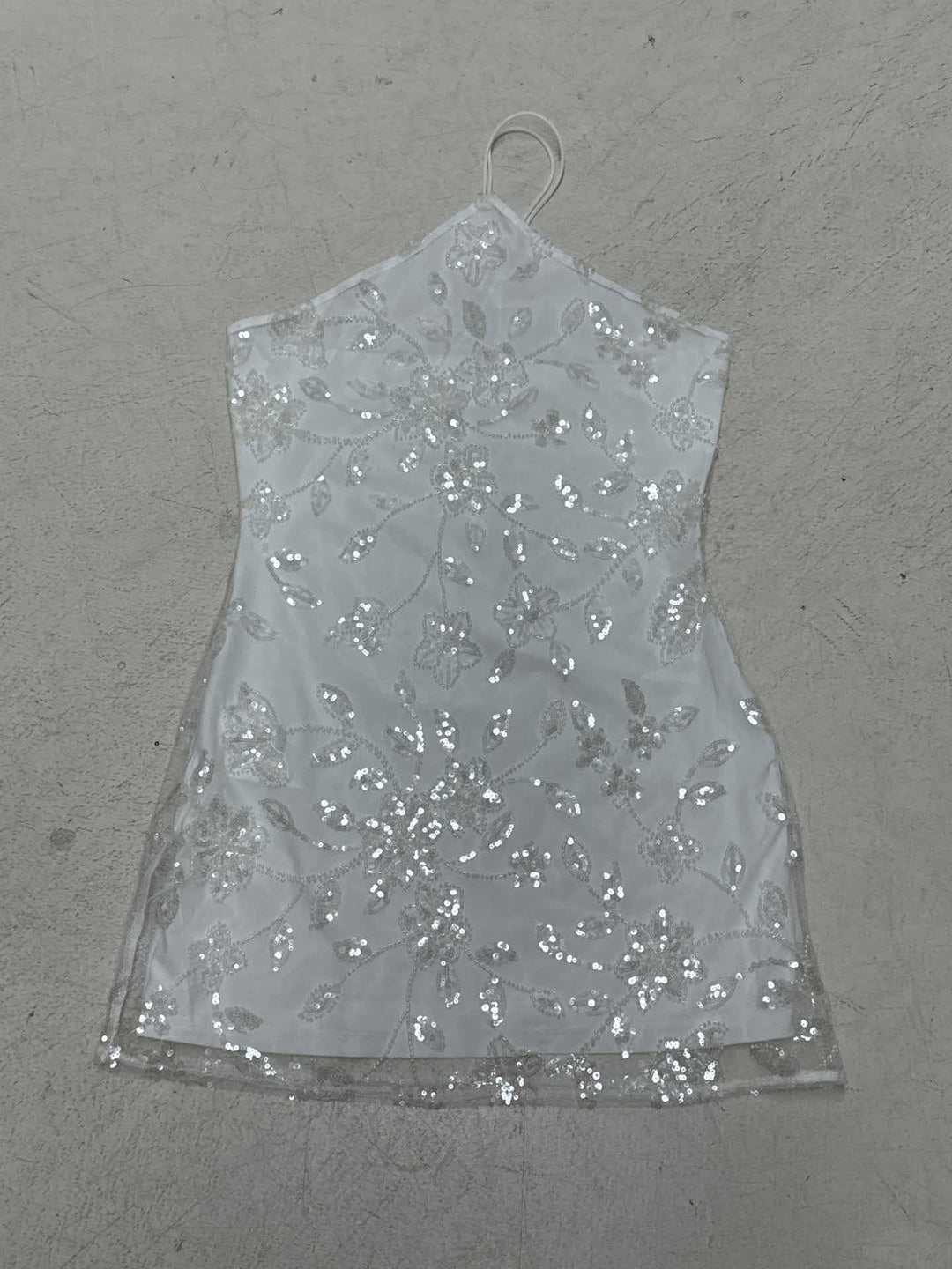 Damen festliches Spitzenkleid mit glitzernden Paillettenverzierungen Drune