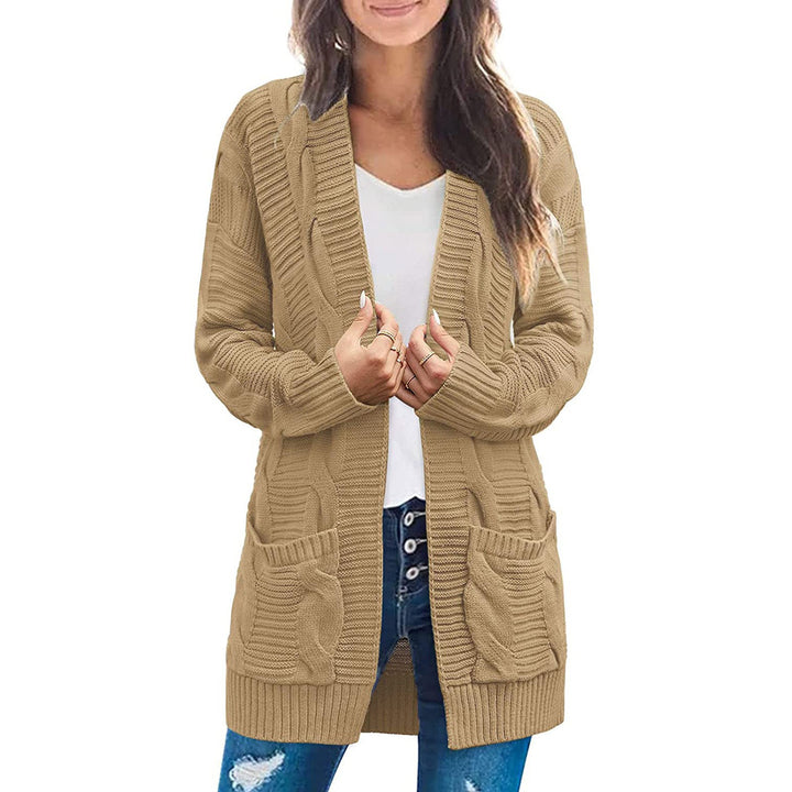 Damen Grobstrickcardigan mit großen Taschen und strukturiertem Muster Drune
