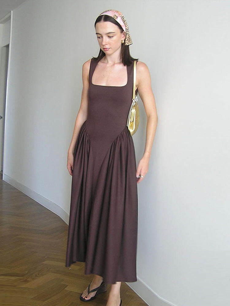 Damen Fließendes Maxikleid mit raffiniertem Schnitt Drune