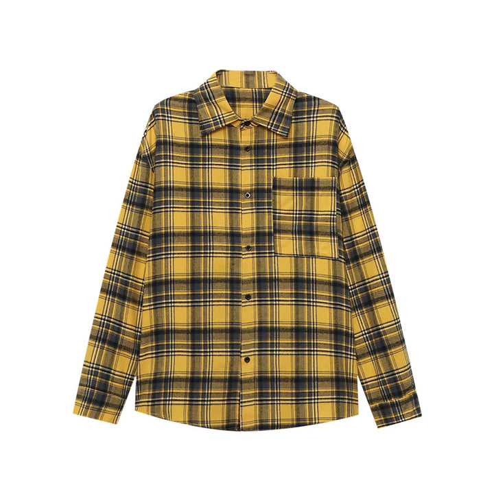 Damen lässige kariertes Hemdjacke mit entspannter Passform Drune