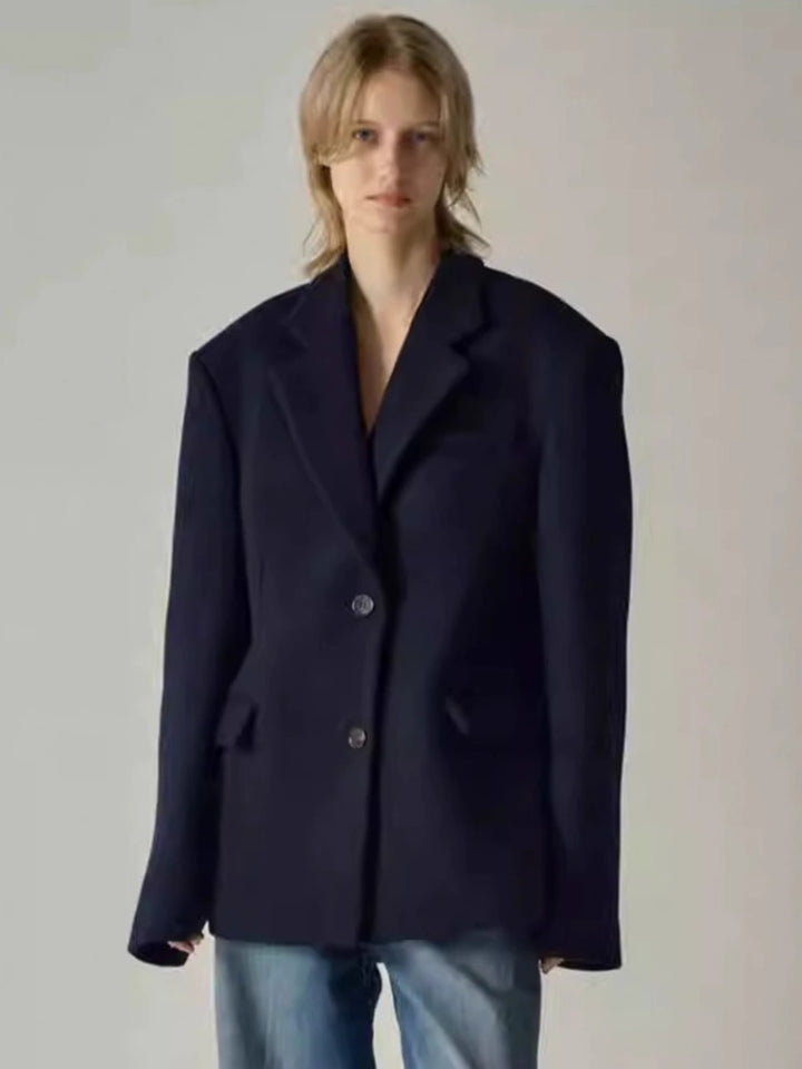 Damen eleganter Oversize-Blazer mit raffinierter Innenjacke Drune