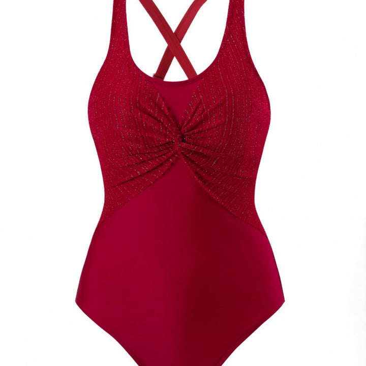 Damen Einteiler Badeanzug mit elegantem Wickeldesign Drune