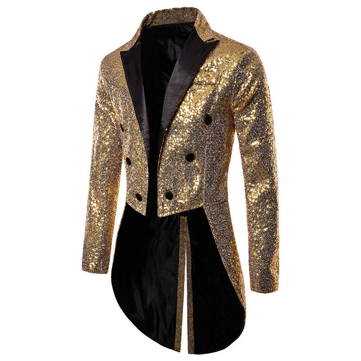Herren Pailletten-Blazer im eleganten Schnitt mit asymmetrischem Design Drune