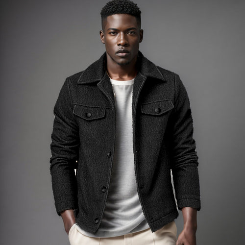 Herren lässige Fleecejacke mit strukturiertem Innenfutter Drune