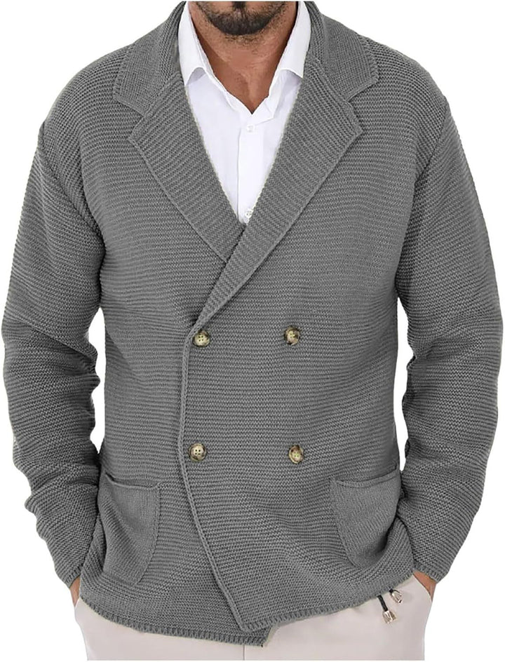 Herren Strickjacke mit modischem Schalkragen und dekorativen Knöpfen Drune